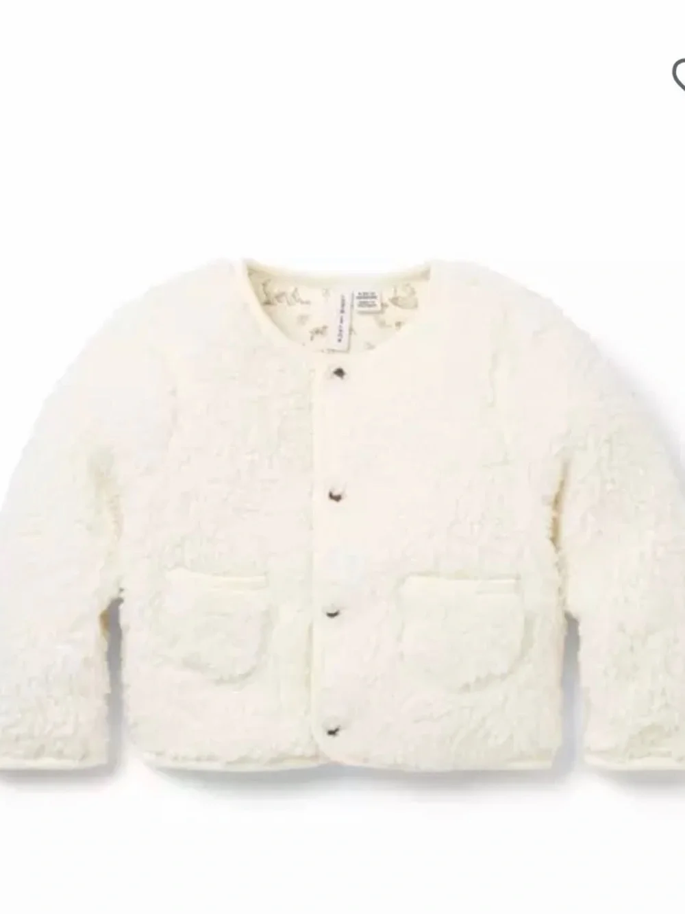 Reversible Janie and Jack Ivory Sherpa Button Jacket